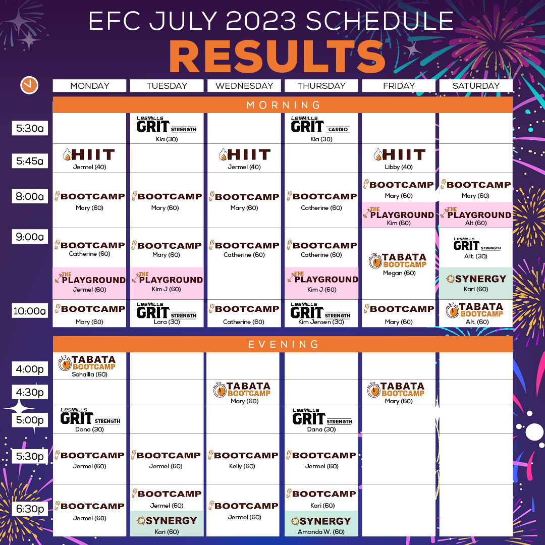 GroupEx Schedule | EFC GroupEX Schedule | Monthly GroupEx Schedule